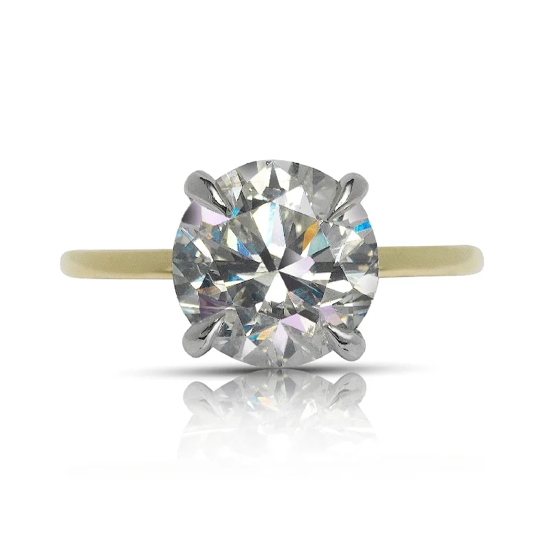 MINA 3 CARAT ROUND CUT H COLOR VS CLARITY SOLITAIRE DIAMOND ENGAGEMENT RING 18K GOLD CERTIFIED 3 CT H VS BY MIKE NEKTA