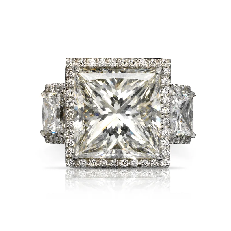 MONICA 11 CARAT PRINCESS CUT DIAMOND ENGAGEMENT RING PLATINUM CERTIFIED 8 CT G VS1 BY MIKE NEKTA