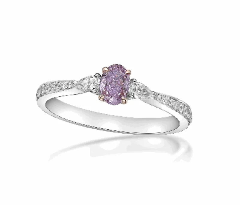 PLEIONE  Oval Cut Fancy Purple Pink Diamond Engagement Ring GIA Certified by Mike Nekta NYC