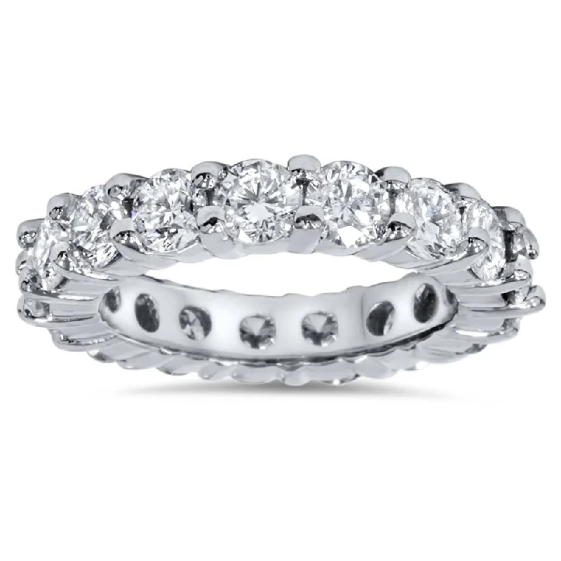 Pompeii3 Platinum 4 ct TDW Diamond Eternity Ring Womens Wedding Anniversary Stackable Engagement Band