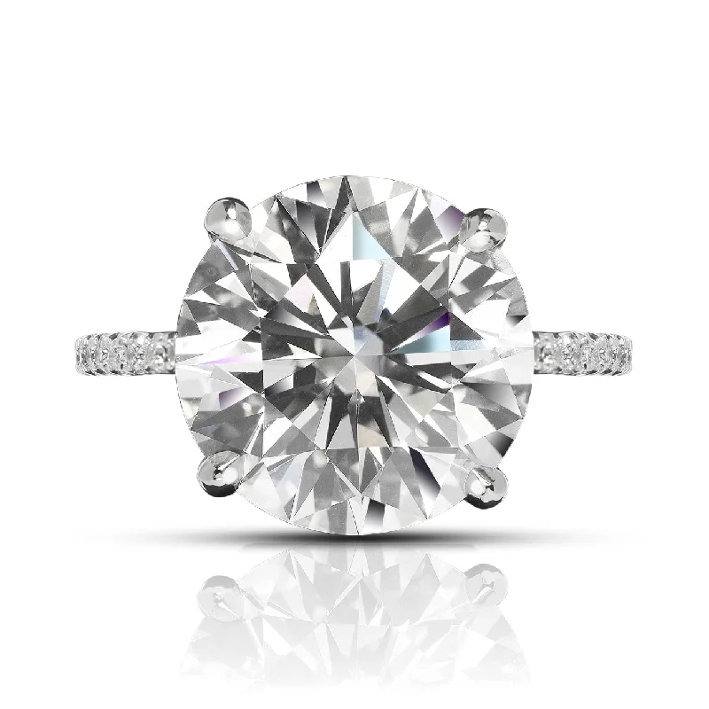 RILEY 7 CARAT ROUND CUT I  COLOR SI2 CLARITY DIAMOND ENGAGEMENT RING 18K WHITE GOLD GIA CERTIFIED 6 CT I SI1 BY MIKE NEKTA