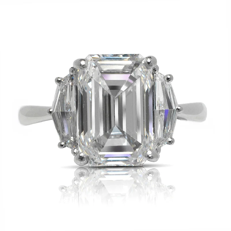 RIMA 5 CARAT EMERALD CUT F COLOR VS1 CLARITY DIAMOND ENGAGEMENT RING PLATINUM GIA CERTIFIED 4 CT F VS1 BY MIKE NEKTA