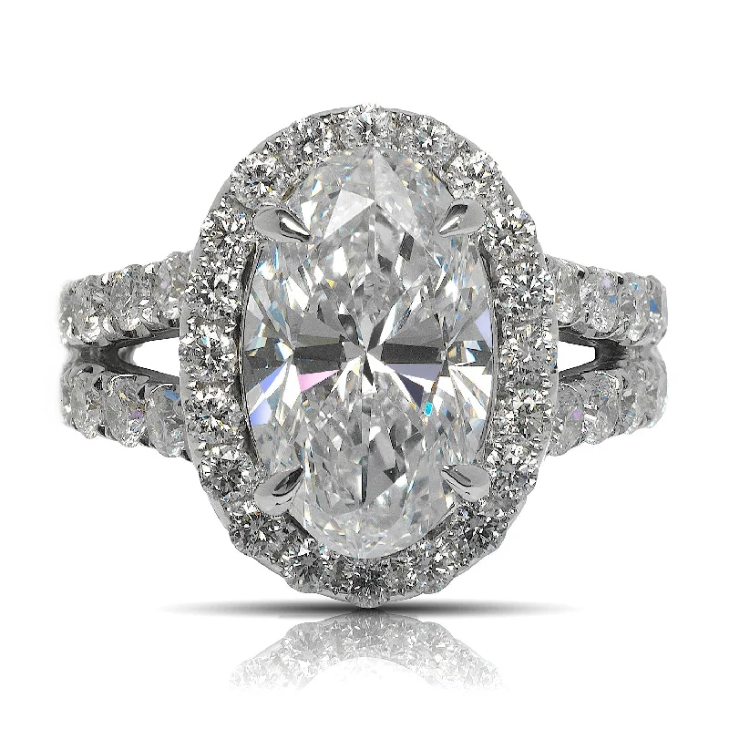 SAGE 6 CARAT OVAL CUT D COLOR VS1 CLARITY DIAMOND ENGAGEMENT RING 18K WHITE GOLD GIA CERTIFIED 4 CT D VS1 BY MIKE NEKTA