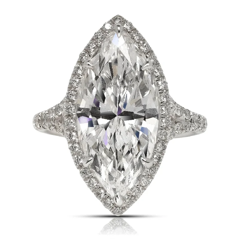 SAMINA 6 CARAT MARQUISE CUT INTERNALLY FLAWLESS DIAMOND ENGAGEMENT RING PLATINUM GIA CERTIFIED 5 CT E IF BY MIKE NEKTA