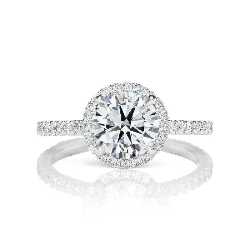 TERRA 2 CARAT ROUND CUT D COLOR VVS2 CLARITY DIAMOND ENGAGEMENT RING 18K WHITE GOLD GIA CERTIFIED 2 CT D VVS2 BY MIKE NEKTA