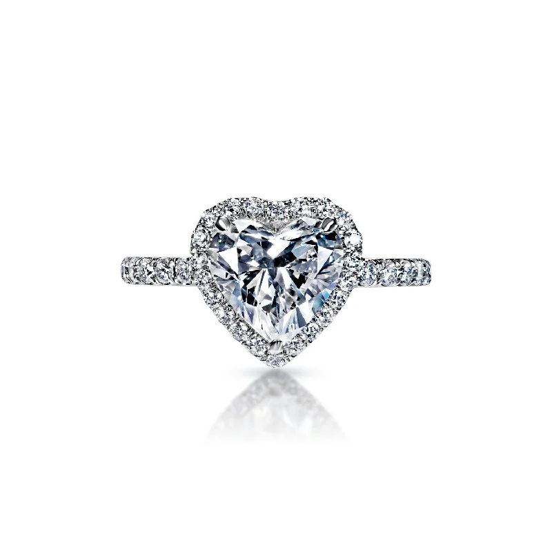 Yaretzi 3 Carat F SI2 Heart Shape Diamond Engagement Ring in Platinum. GIA Certified. By Mike Nekta