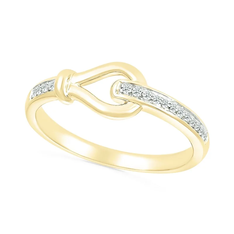 Yellow Gold and Diamond Gancini Loop Ring