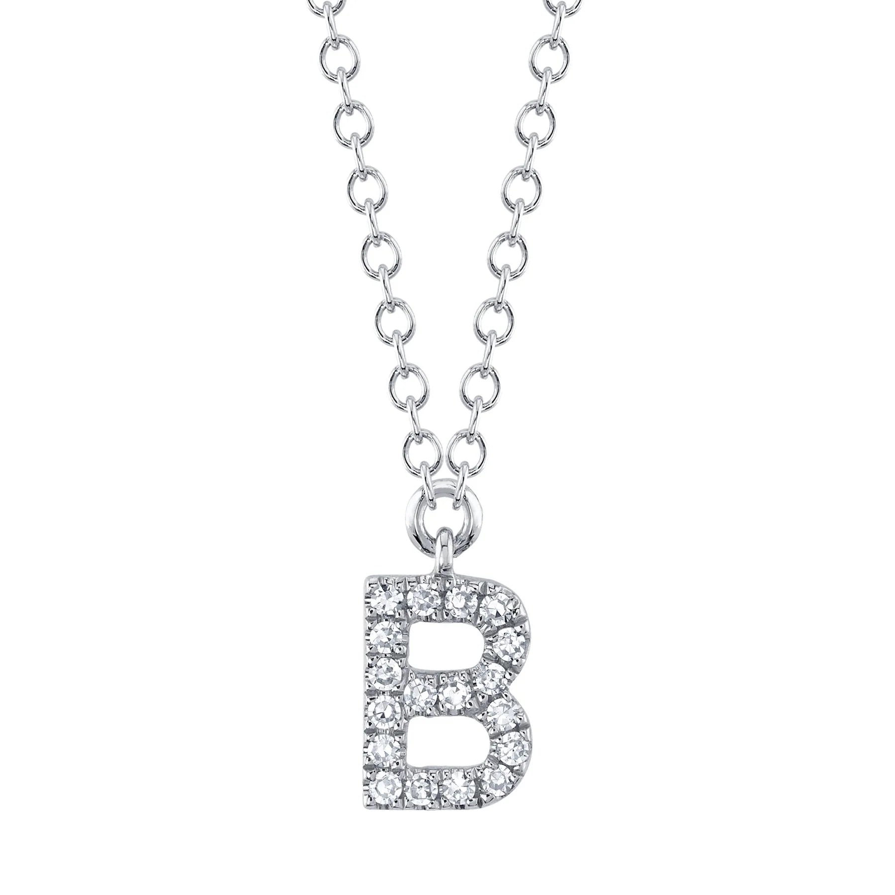 0.04ctw Diamond Necklace - Initial B