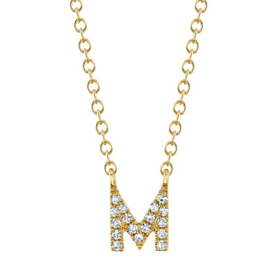 0.05ctw Diamond Necklace - Initial M