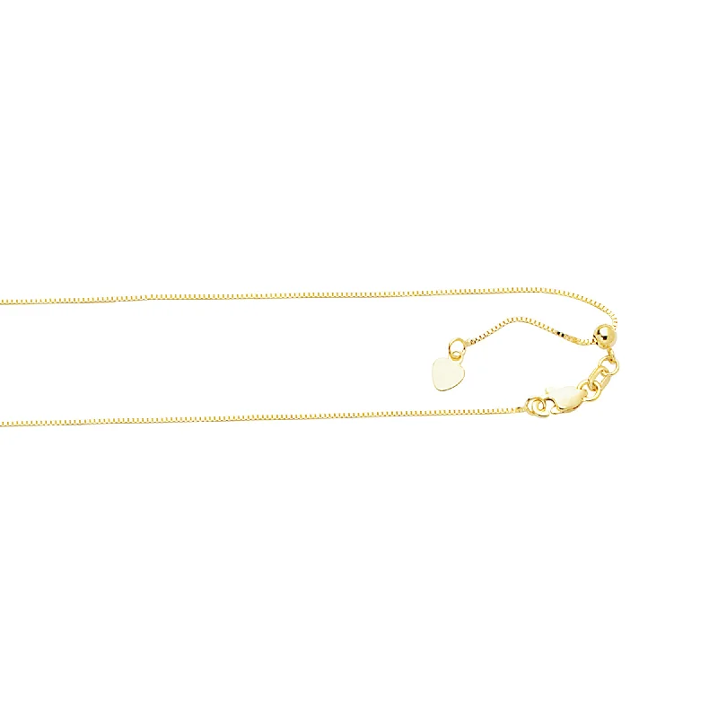 10K Gold 0.68mm Adjustable Box Chain