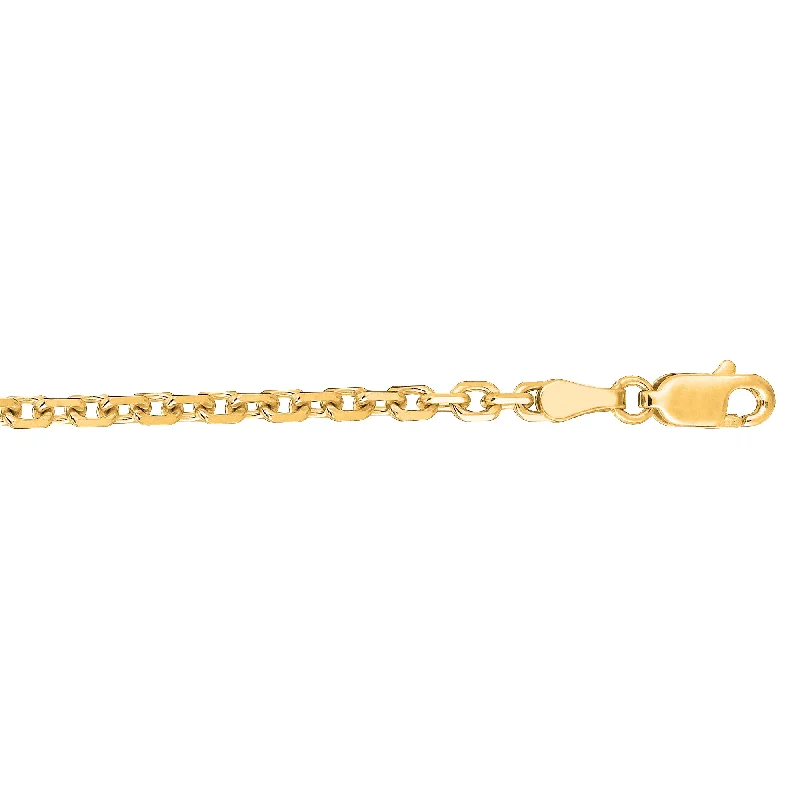 14K Gold 3.1mm Diamond Cut Cable Chain