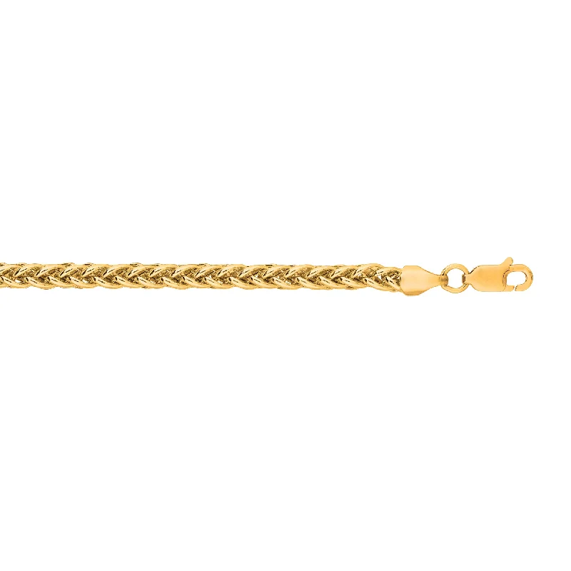 14K Gold 3.2mm Lite Round Wheat Chain