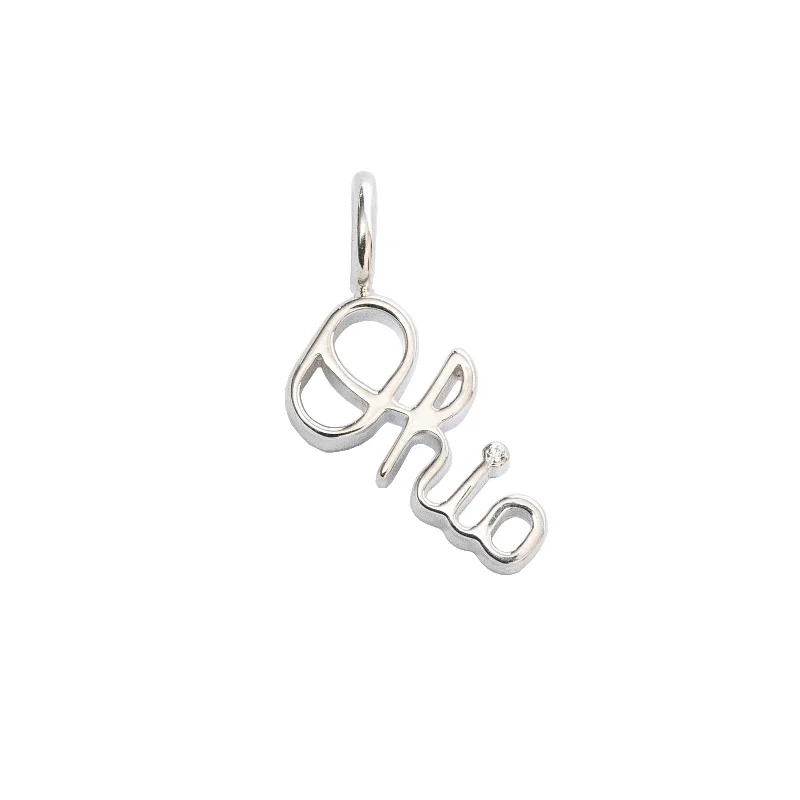 OSU Mini Script Ohio Charm with Diamond Accent