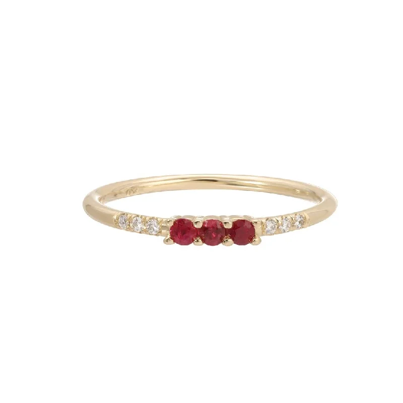 3 Ruby Equilibrium Ring