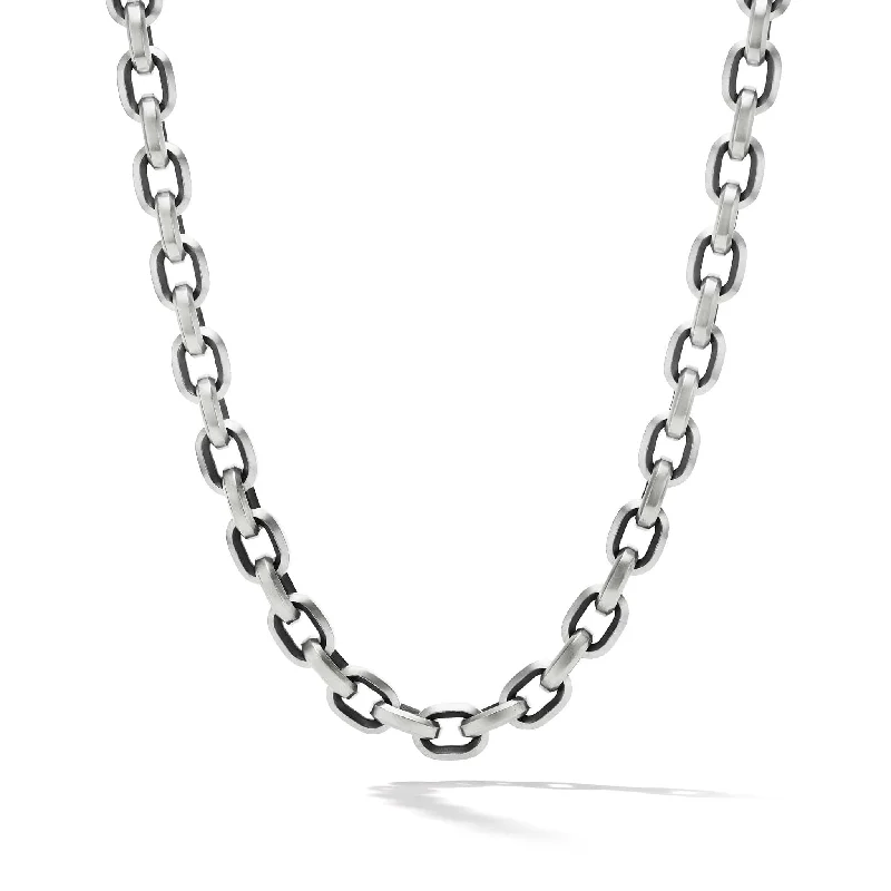 Deco Chain Link Necklace in Sterling Silver