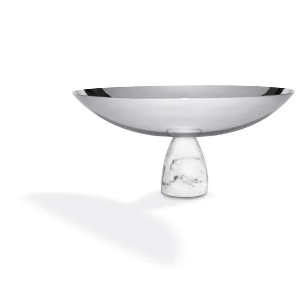 Coluna Fruit Bowl, Marble & Silver