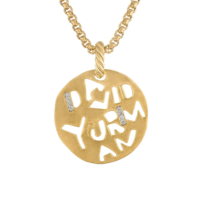 DY Elements Graffiti Pendant in 18K Yellow Gold with Diamonds