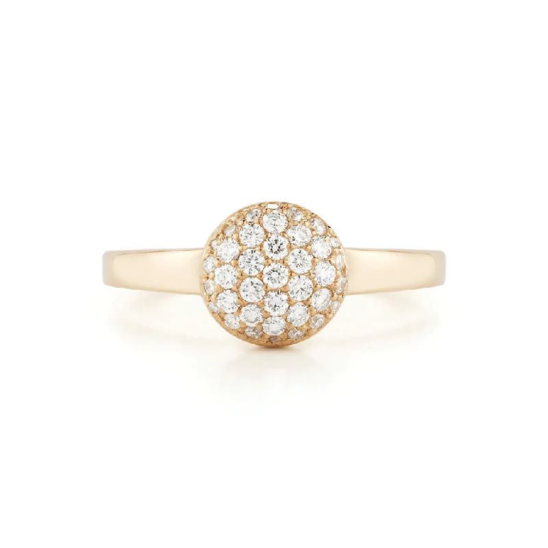 Steller Diamond Micro Pave Yellow Gold Ring