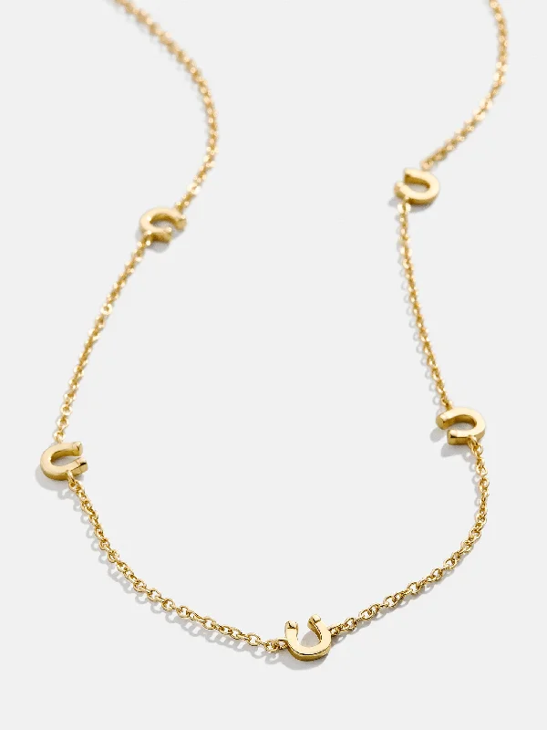 18K Gold Horseshoe Necklace - Horseshoe