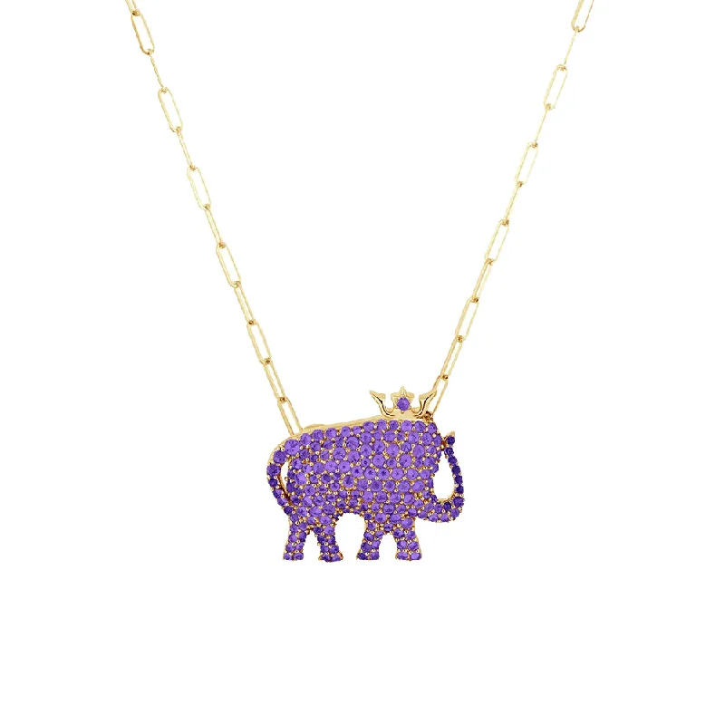 Amyethyst Elephant Pendant