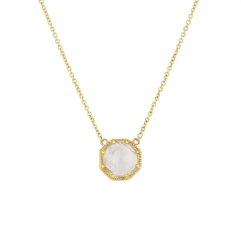 Maman Crown Bezel Moonstone Necklace