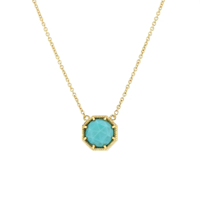 Maman Crown Bezel Turquoise Necklace