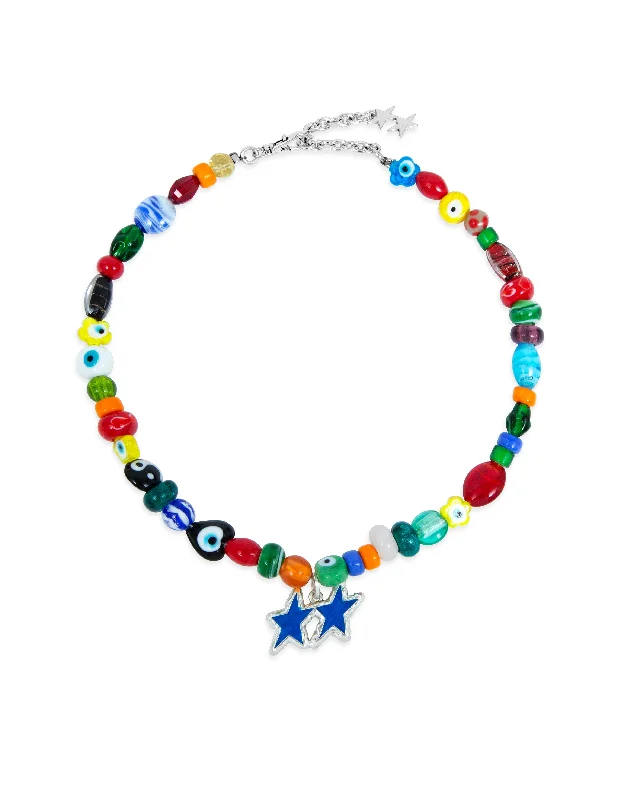 Blue Melted Stars Necklace