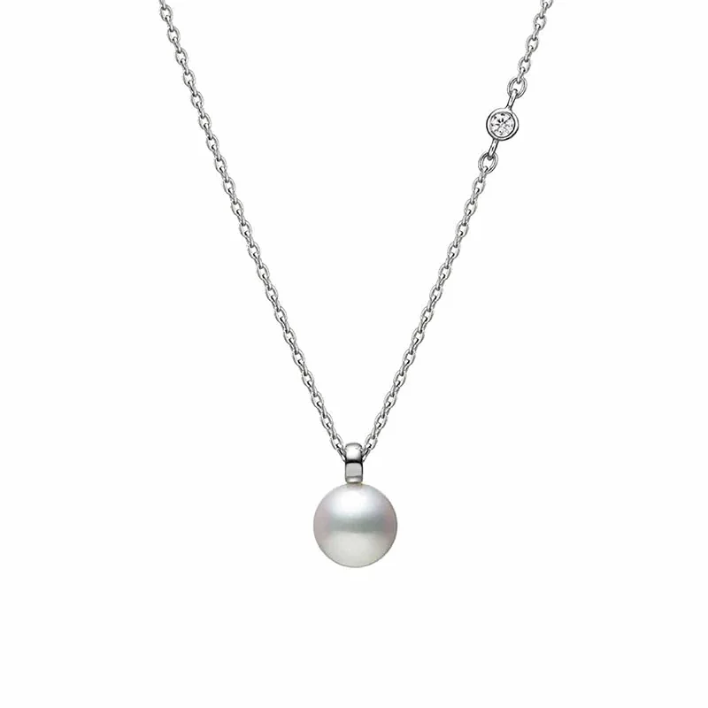 Akoya Cultured Pearl and Diamond Pendant