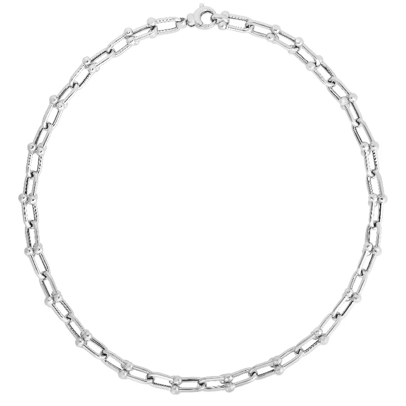 Silver Jax Link Bead Necklace