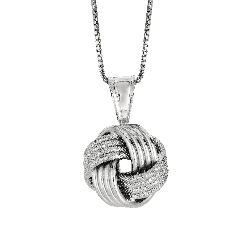 Silver Multirow Love Knot Necklace