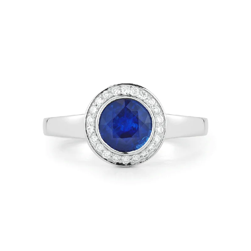 Steller Blue Sapphire and Diamond Ring