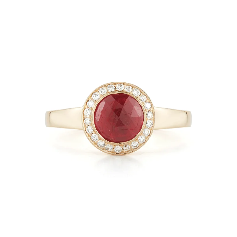 Steller Rose Cut Ruby Ring