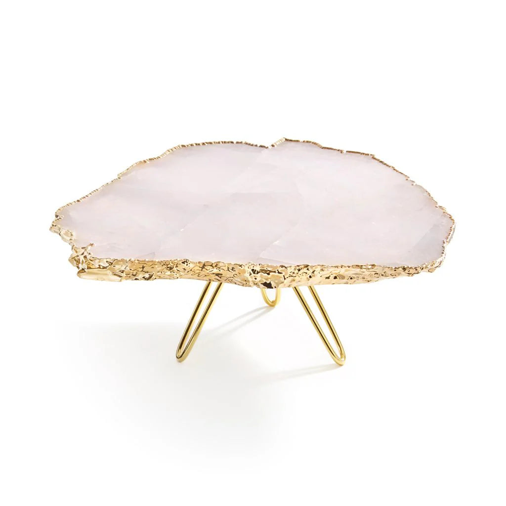 Torta Cake Stand, Rose Quartz & Gold