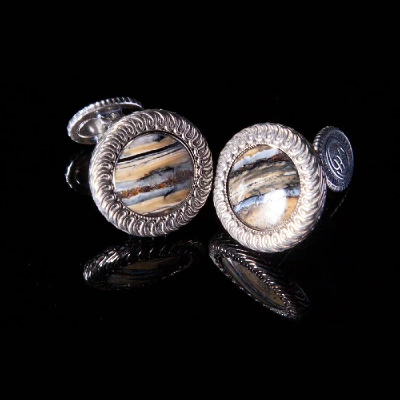 William Henry Fossil Woolly Mammoth Cufflinks