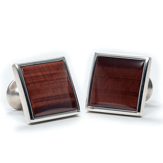 William Henry Red Tiger Eye Duo Cufflinks