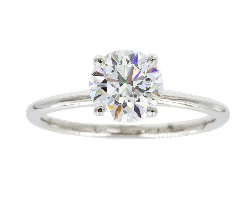 Classic Round White Diamond Solitaire Ring