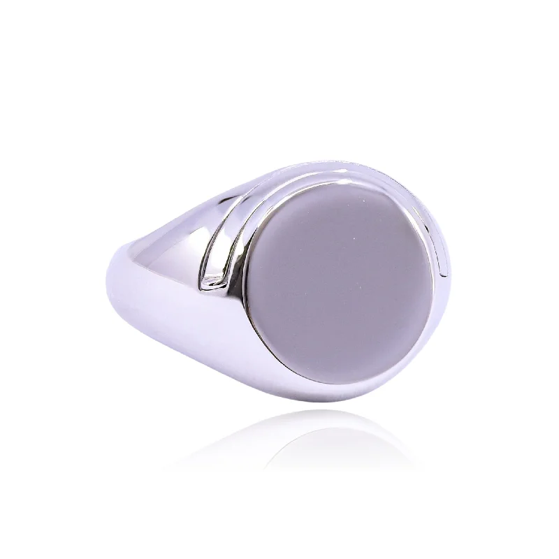 STERLING SILVER SIGNET LOCKET RING