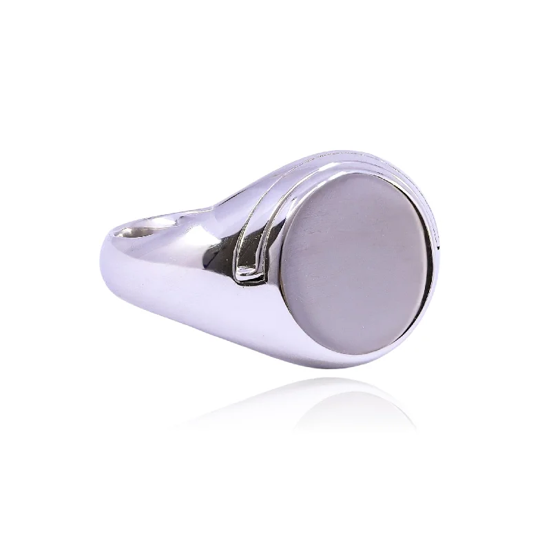 STERLING SILVER SIGNET LOCKET RING