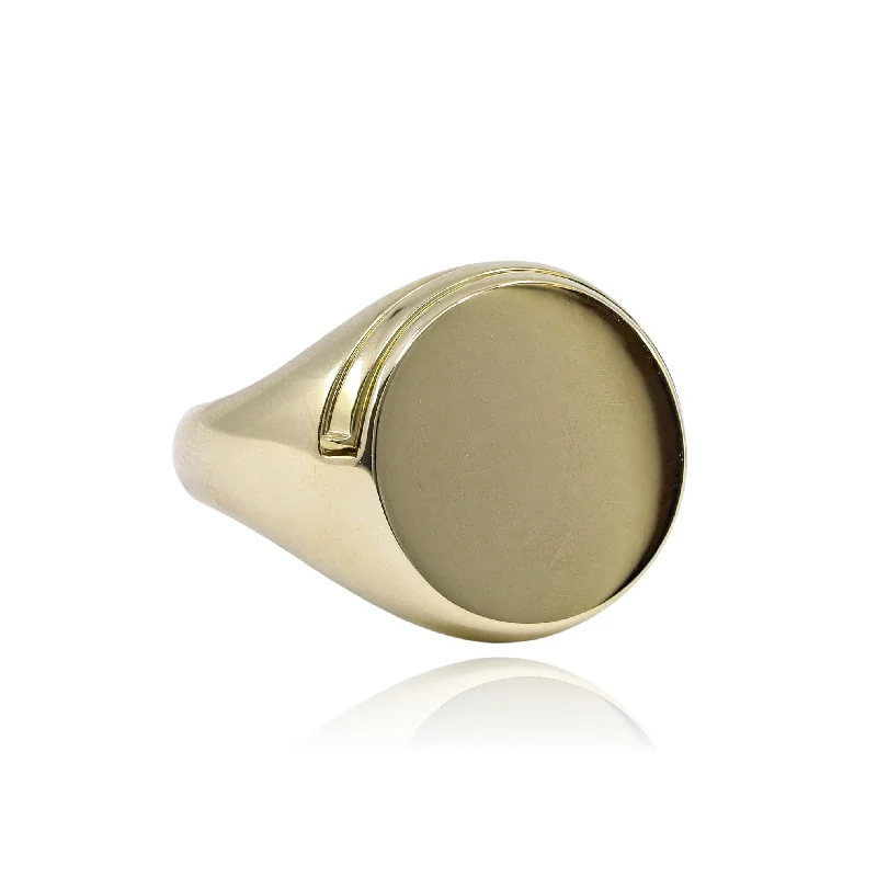 14K YELLOW GOLD SIGNET LOCKET RING