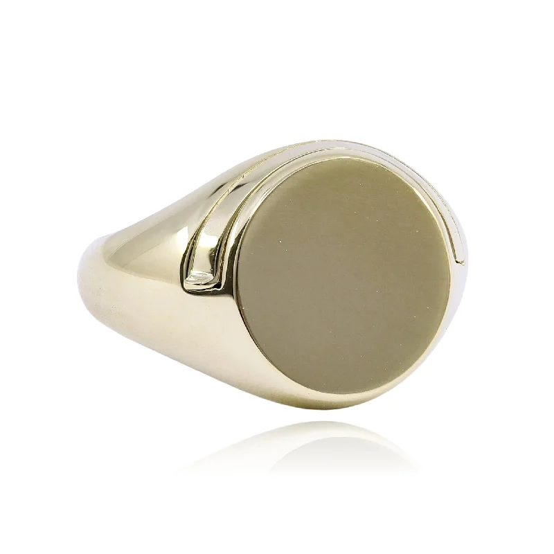 14K YELLOW GOLD SIGNET LOCKET RING