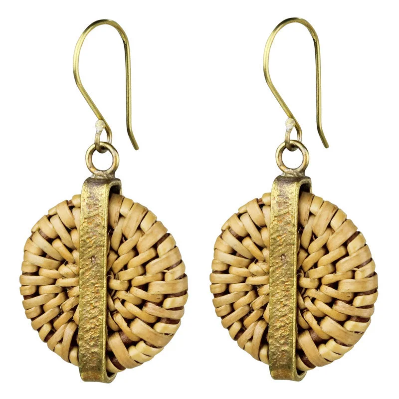 Biscayne Rattan Circle Earring