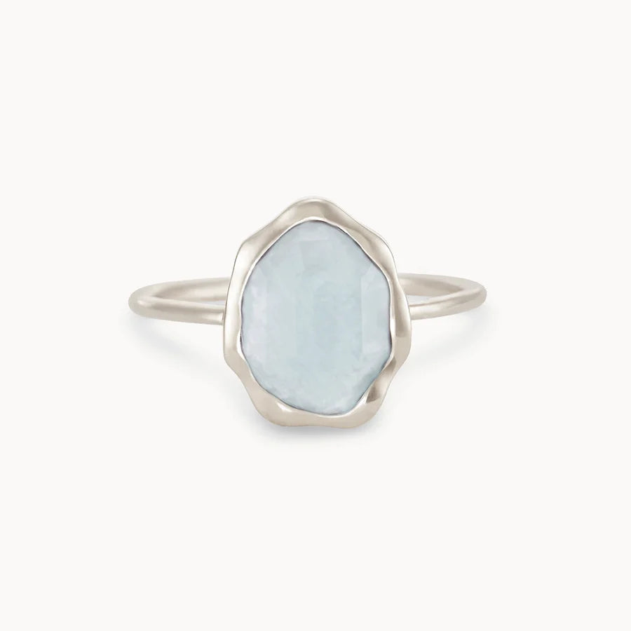 Blue Chalcedony Mood Ring (Silver)