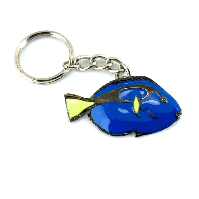 Blue Tang Keychain for Women and Teens-Key Chain Gifts, Blue Tang Key Ring, Blue Tang Charm, Gift for Ocean Lover, Pewter Keychain