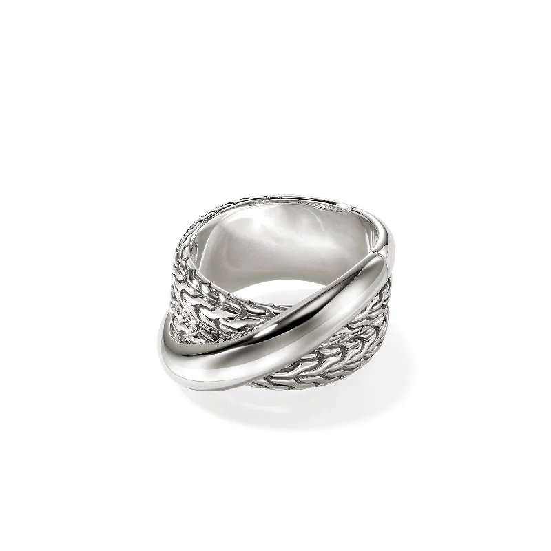 JOHN HARDY ESSENTIAL STERLING SILVER CROSSOVER RING