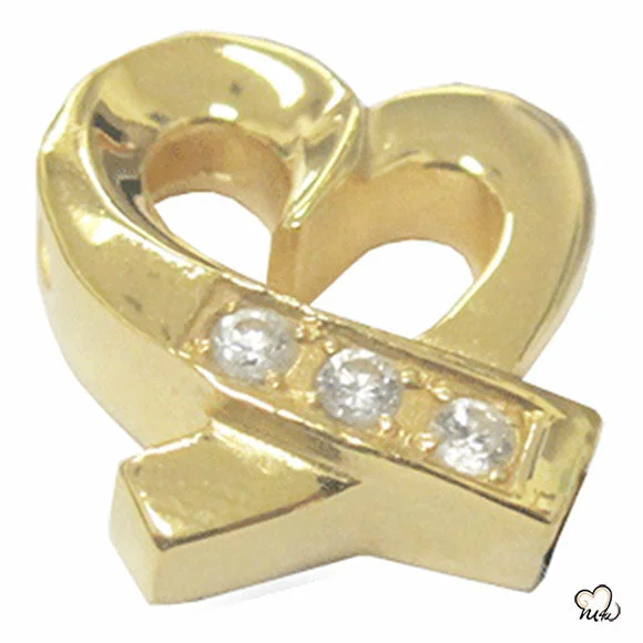 Caring Heart Cremation Jewelry - Gold Plated