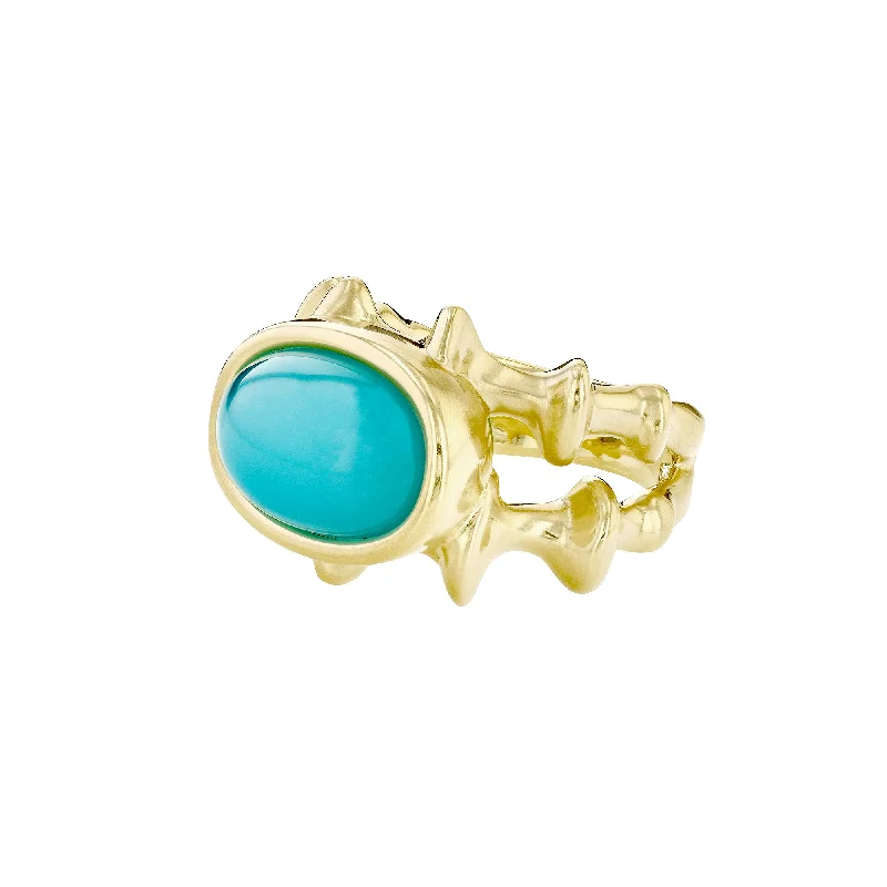 Chrona Demi Ring - Chrysocolla Cabochon