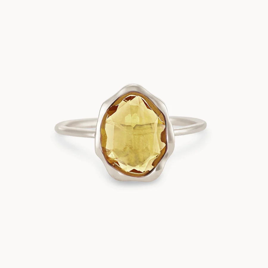 Citrine Mood Ring (Silver)