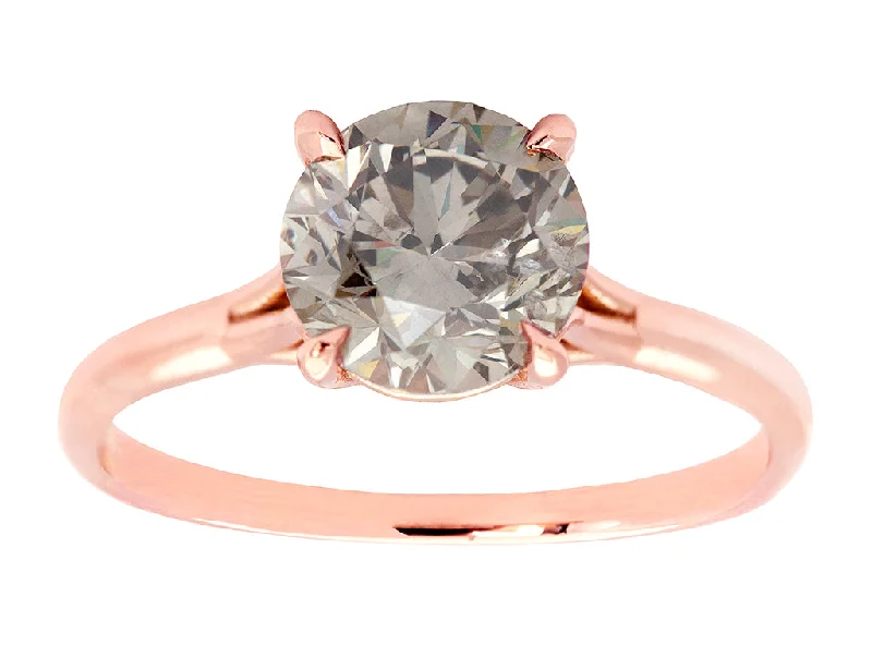 1 carat Round Fancy Grey Diamond Solitaire Ring