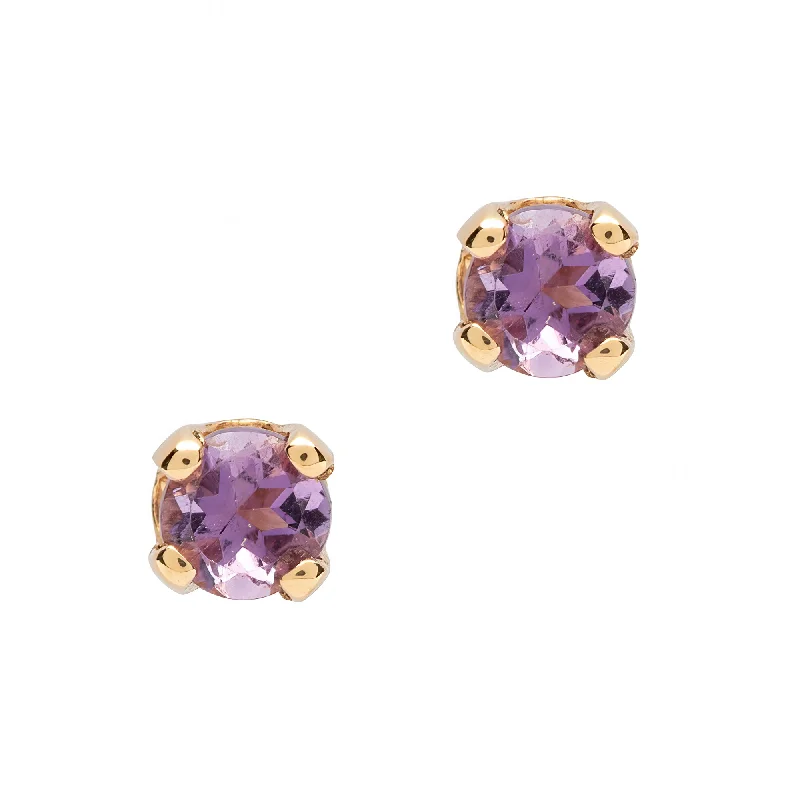 3.5mm Amethyst February 14K Gold Earring Studs