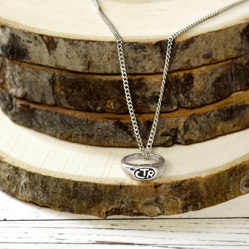 Tiny CTR Ring Necklace - Stainless Steel